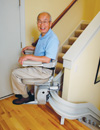 Electra-Ride III Custom Curved Rail Stairlift in San Francisco Oakland San Jose CA for bruno stairway stair chairlifts